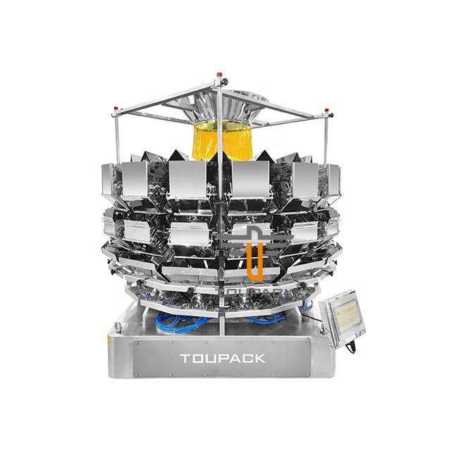 14ヘッド多段式計量機用高速自動パウチサラダ包装機、ドライフルーツ包装機