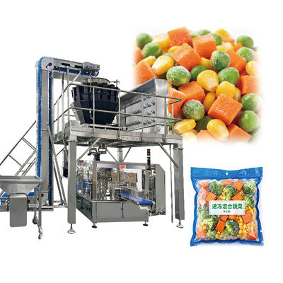 食品加工工場向けマルチヘッド計量冷凍野菜包装機