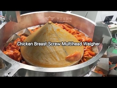 肉の重量計を詰める機械