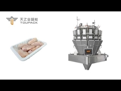 完全に自動化 冷凍鶏の翼 トレイの梱包ライン,正確にTOUPACKスクリューマルチヘアによって重量化