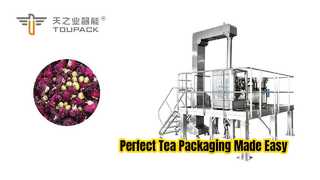 花茶混合計量・包装自動ライン | 14ヘッド高精度マルチヘッド秤量機